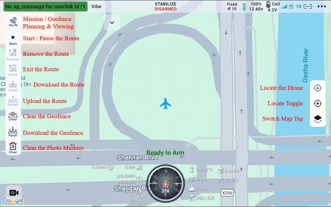 UniGCS - Vista de mapa y planificación de misión